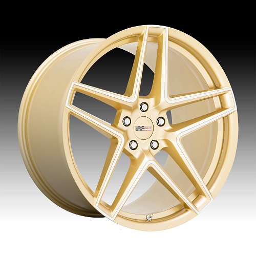 Cray Panthera Machined Gold Custom Corvette Wheels 1